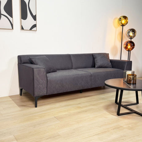 3-zits Bank Davidson Antraciet Microvezel Stof