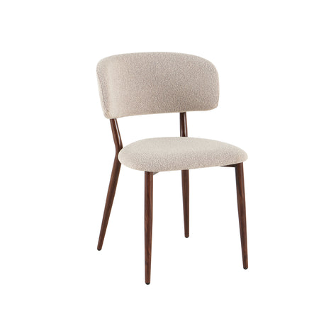 Japandi Eetkamerstoel Yura Beige - Walnootlook Frame