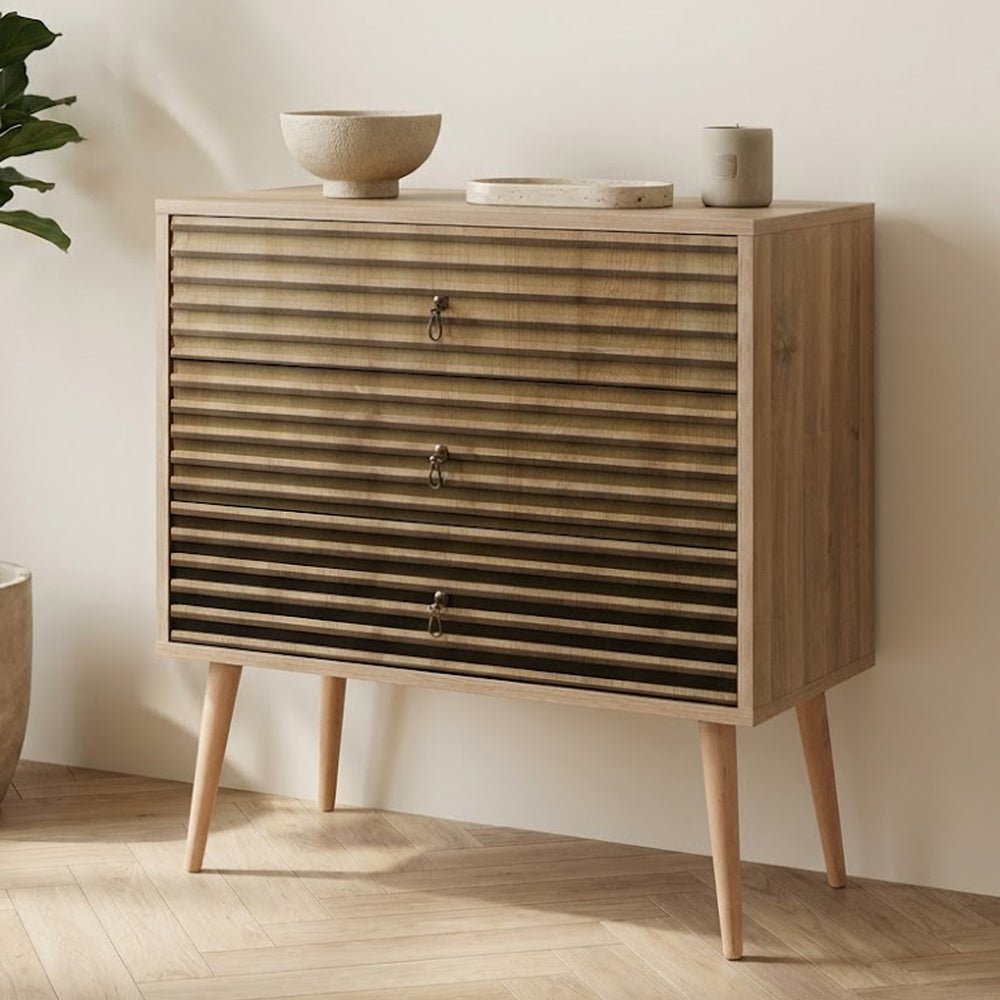 Ladekasten - Ladekast Trio Sonoma Eik Melamine 80x90x40 cm - Dimehouse
