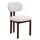 Japandi Eetkamerstoel Miyo Bouclé Ivoor - Walnootlook Frame