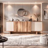 Modern Dressoir Zand-Walnootlook Melamine Diana 180 cm