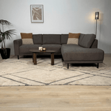 Banken - Moderne 3 - zits hoekbank met Lounger Antraciet Stof Aniko rechts 240x197x78 cm - Dimehouse