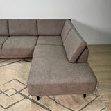 Moderne 3-zits Hoekbank Rechts Taupe Stof Aniko met Lounger 240x197x78 cm