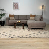 Moderne 3-zits Hoekbank Rechts Taupe Stof Aniko met Lounger 240x197x78 cm