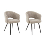 Set van 2 eetkamerstoelen Cargo Bouclé Zand