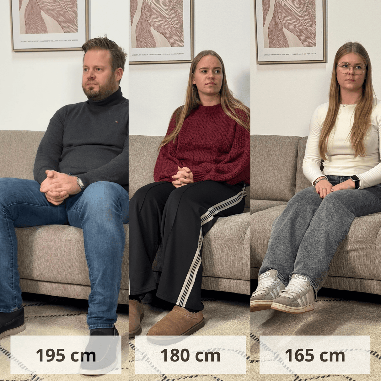 Moderne U-Bank Hoekbank Links Taupe Stof Aniko 310x197x78 cm