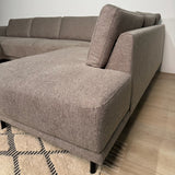 Moderne 3-zits Hoekbank Rechts Taupe Stof Aniko met Lounger 240x197x78 cm