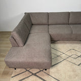 Moderne U-Bank Hoekbank Links Taupe Stof Aniko 310x197x78 cm