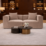 Banken - Modulaire XXL 2 - zits bank Sora 190 cm breed in Cappucino linnen - Dimehouse