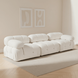 Modulaire bank 3-zits Bubble bouclé wit