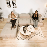 Modulaire bank 3-zits met hocker Doblo beige