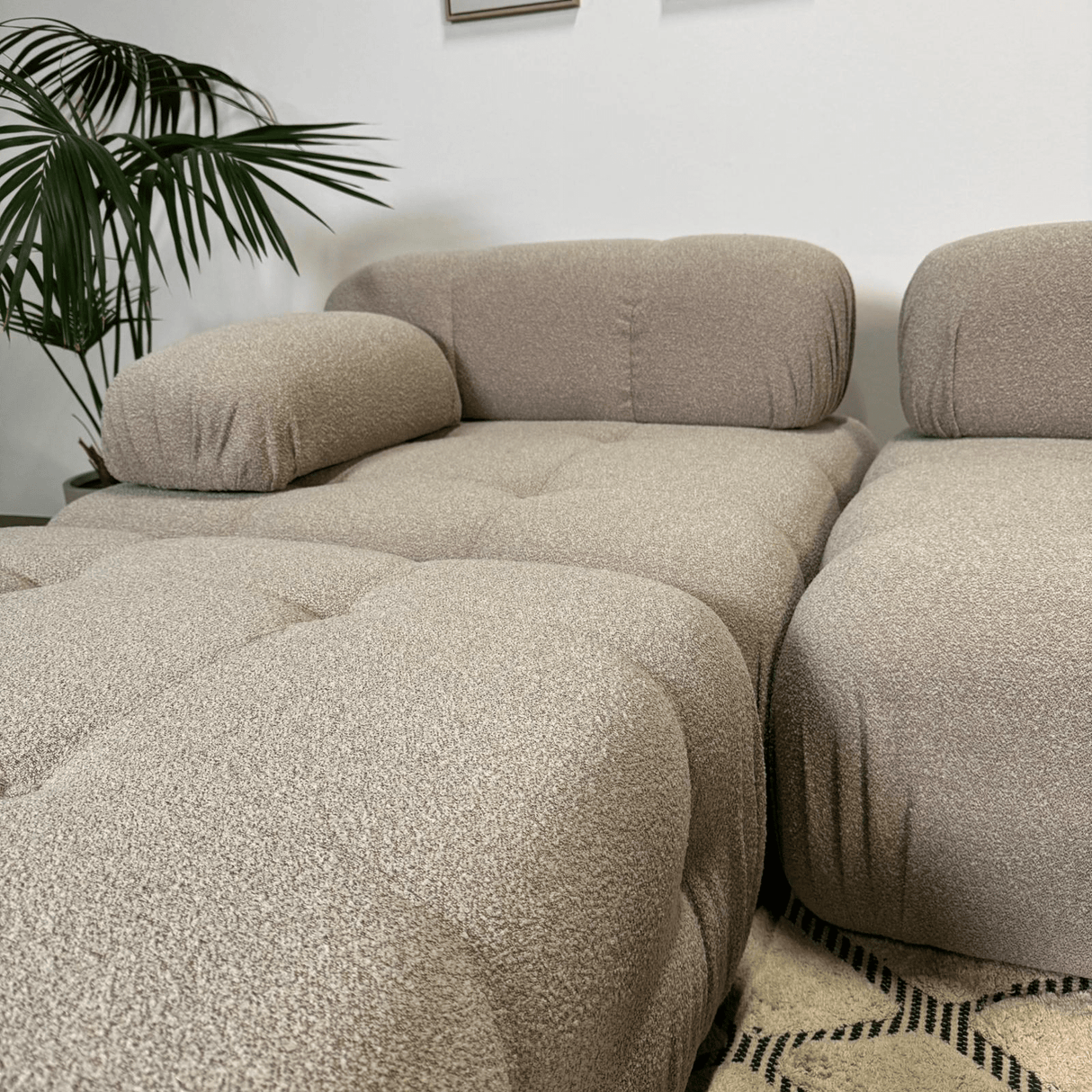 Modulaire bank 3-zits met hocker Doblo beige