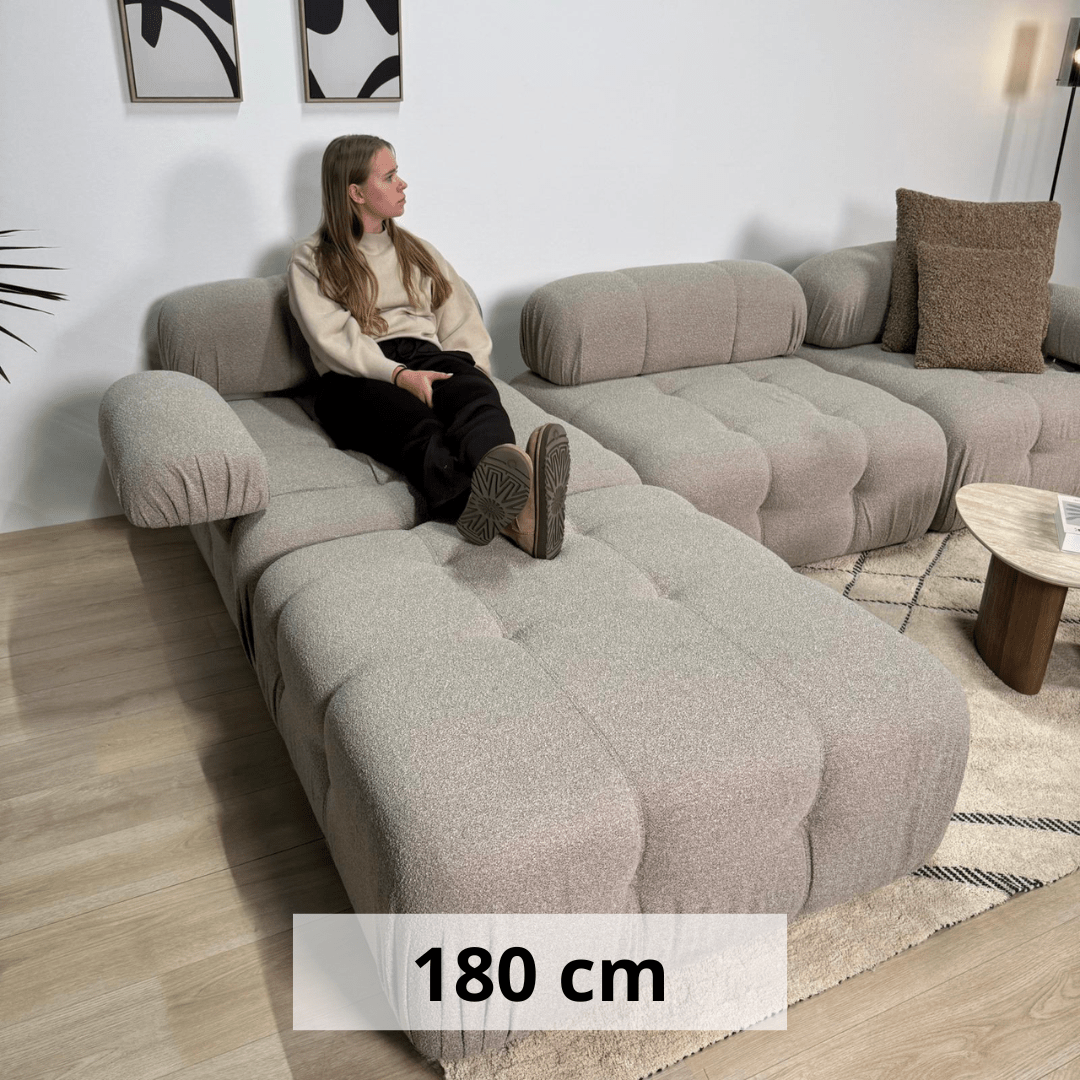 Modulaire bank 3-zits met hocker Doblo beige