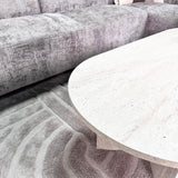 Ovale Salontafel Travertin look Sabla - 119x60