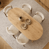 Eettafels - Ovale eettafel Eiken melamine - Japandi - 180x89,5x75 cm - Sota - Dimehouse