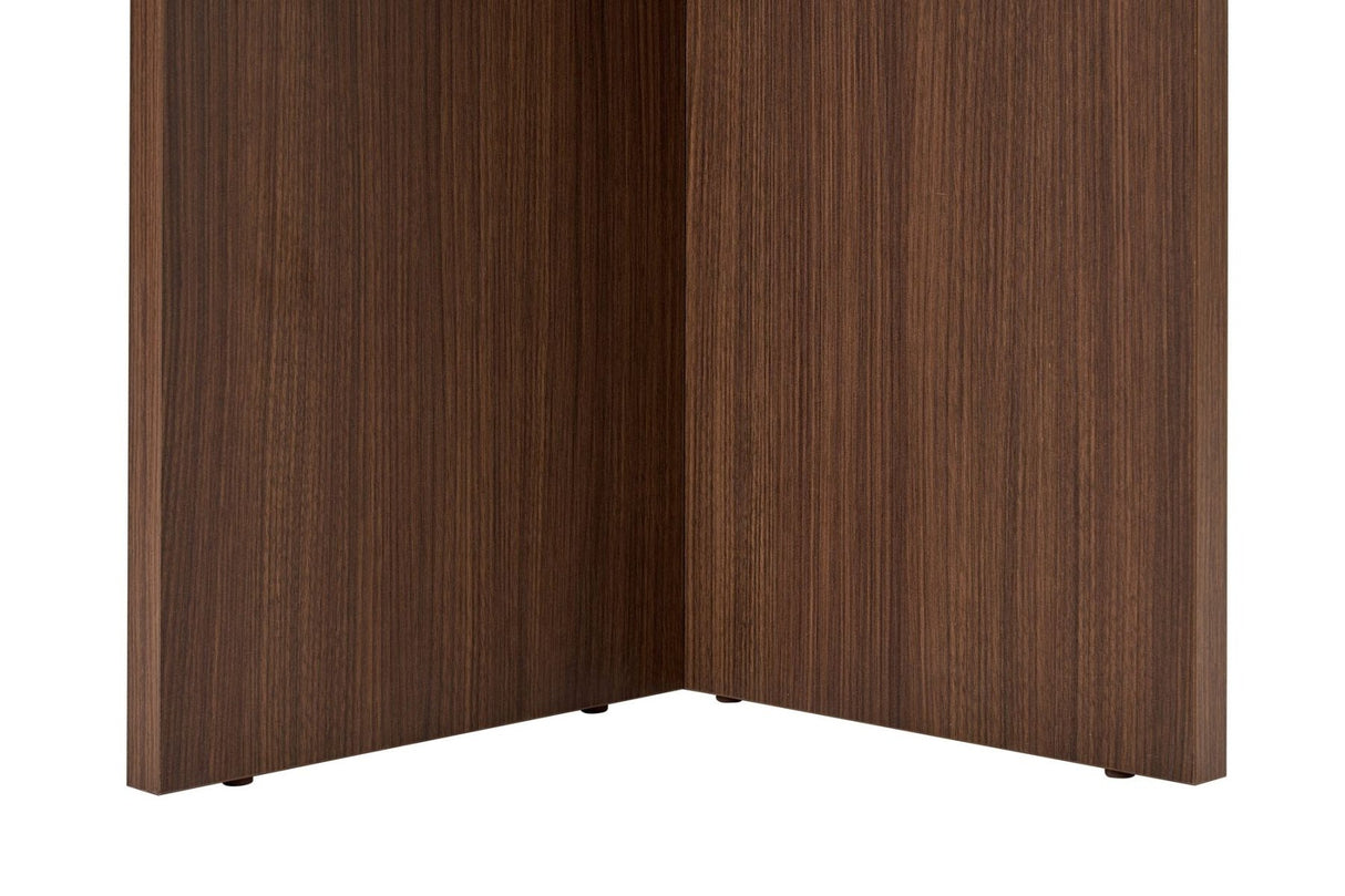 Ovalen eettafel Travertine blad - Walnoot melamine -  180x89,5x75 cm - Sablin