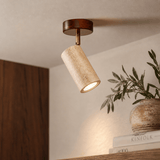 Plafondlamp spot – Walnoot & Travertin - Akari
