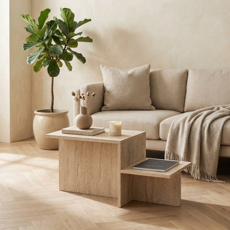 Salontafel travertin melamine Eterna 80 x 40 cm