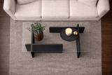Salontafels - Salontafel Zwart Hout Melamine Glas Opal 105x65x30 cm - Dimehouse