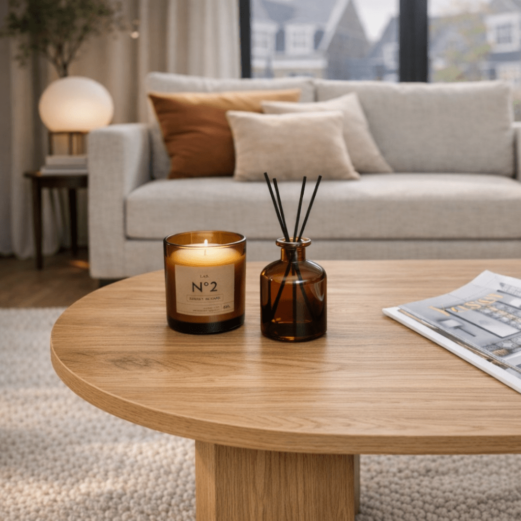 Salontafel eiken melamine boogvorm Sable 119x60 cm