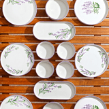 Breakfast Set (14 Pieces) - Servies set keramiek - 14 delig - Lavendel groen - Lavendel - Dimehouse
