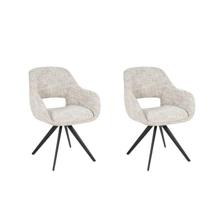 Set van 2 Eetkamerstoelen Springo Draaibaar Eagle Crème