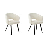 Set van 2 eetkamerstoelen Cargo Bouclé Wit