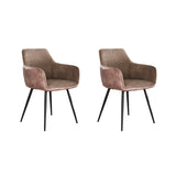 Set van 2 eetkamerstoelen Rivo Rib Rock Zand