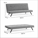 Slaapbanken - Slaapbank Petrol blauw Stof 3 - Zits - 180 cm - Zonder armleuningen - Zoly - Dimehouse