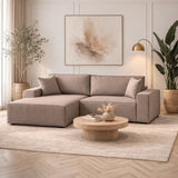 Slaapbank Taupe stof - met opbergruimte - Links - 260 x 170 cm - Pirlo