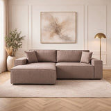 Slaapbank Taupe stof - met opbergruimte - Links - 260 x 170 cm - Pirlo