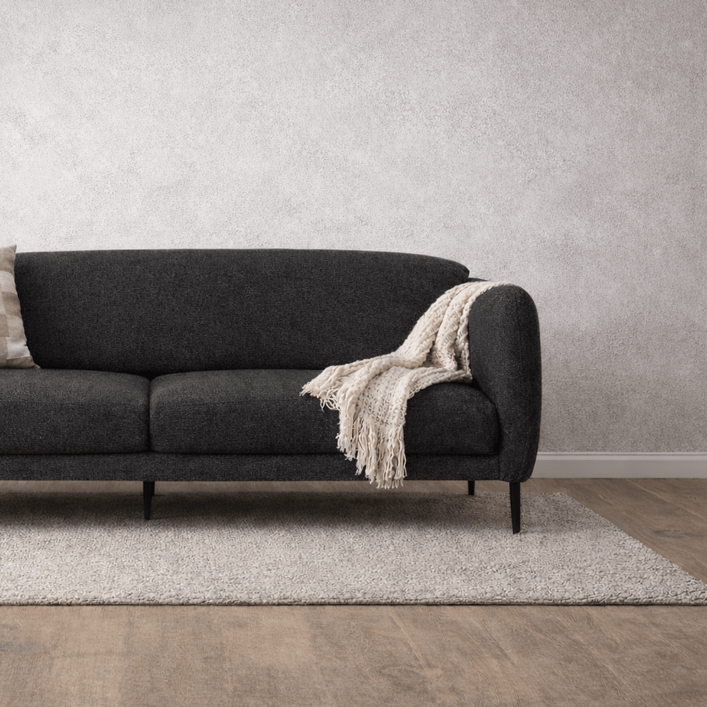 Slaapbank antraciet linnen stof 3-zits - Venus