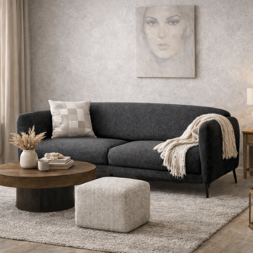 Slaapbank antraciet linnen stof 3-zits - Venus