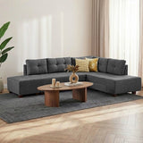Slaapbank antraciet stof -  XL 280x206 cm - met wielen - Rechts - Manama