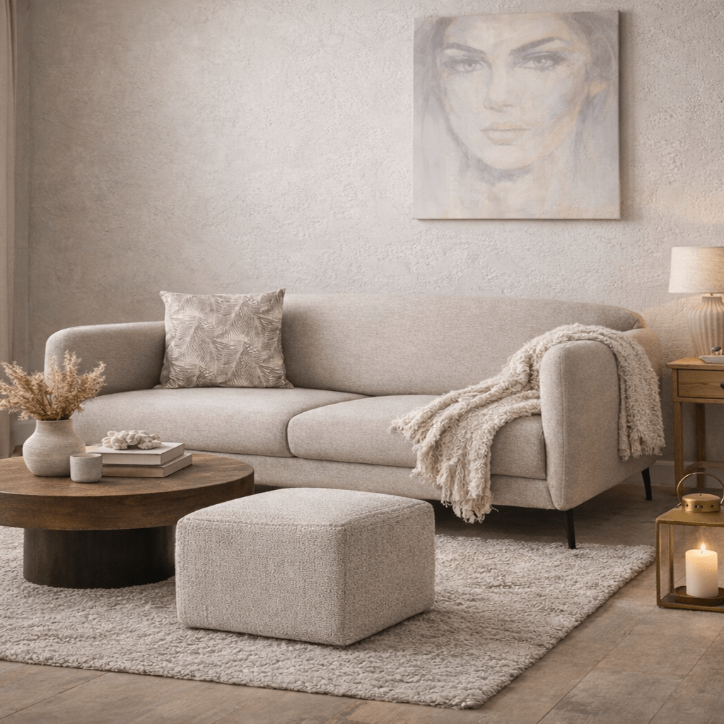 Slaapbank beige linnen stof 3-zits - Venus