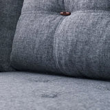 Slaapbank lichtblauw stof -  XL 280x206 cm - met wielen - Rechts - Manama