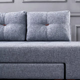 Slaapbank lichtblauw stof -  XL 280x206 cm - met wielen - Rechts - Manama
