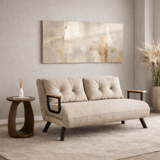 Banken - Slaapbank beige linnen stof 2 persoons - Sando - Dimehouse
