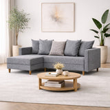 Banken - Slaapbank grijs stof - hoekbank - compact 215 x 150 cm - Links - Aydam - Dimehouse