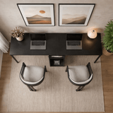 Bureau antraciet met zwart - 240x60 cm - Melamine - Twin