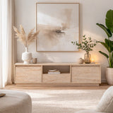 TV Meubel Travertin Melamine - drie kastjes - 160x42x29,5 cm - Flare
