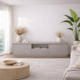 TV Meubels - TV Meubel Grijs Melamine - drie kastjes - 160x42x29,5 cm - Flare - Dimehouse