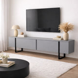 TV Meubels - TV Meubel Grijs Melamine Zwart Frame Blitz 50x180x29,5 cm - Dimehouse