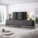 TV Meubels - TV Meubel Lord Antraciet Zwart Melamine 180x47x30 cm - Dimehouse
