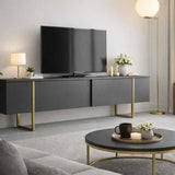 TV Meubel Luxe Antraciet Goud Melamine 180x50x30 cm