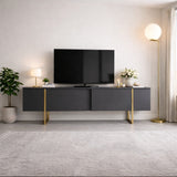 TV Meubel Luxe Antraciet Goud Melamine 180x50x30 cm