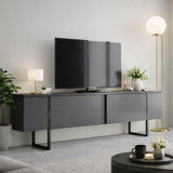 TV Meubels - TV Meubel Luxe Antraciet Zwart Melamine 180x50x30 cm - Dimehouse
