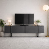 TV Meubels - TV Meubel Luxe Antraciet Zwart Melamine 180x50x30 cm - Dimehouse