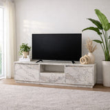 TV Meubel Marmer Melamine - drie kastjes - 160x42x29,5 cm - Flare