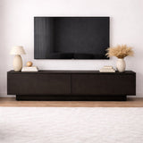 TV Meubels - TV Meubel Merida Zwart Melamine 140x38,2x35,5 cm - Dimehouse